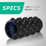 Foam Roller for Physical Therapy & Exercise - Vibrating Foam Roller for Back Pain, Muscle Recovery, Deep Tissue Massage and Stretching - Electric Foam Roller, 8 Speed, Rechargeable, Black