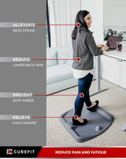 CubeFit TerraMat - Standing Desk Mat for Home Office - Mat Standing Desk Office Accessory - Ergonomic Mat Designed for Comfort, Balance, & Massage