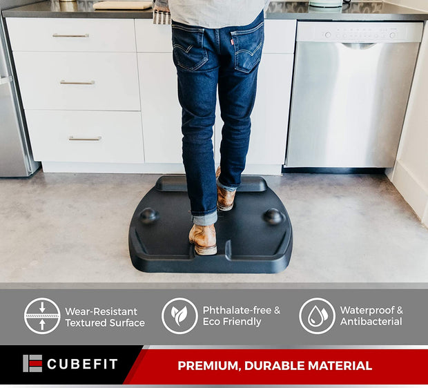 CubeFit TerraMat - Standing Desk Mat for Home Office - Mat Standing Desk Office Accessory - Ergonomic Mat Designed for Comfort, Balance, & Massage